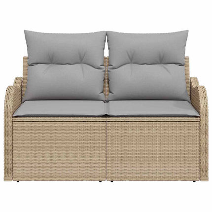 Trädgårdsoffa med kudde Beige 121 x 62 x 69cm konstrotting