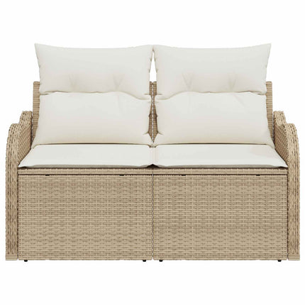 Trädgårdsoffa med kudde Beige 121 x 62 x 69cm konstrotting