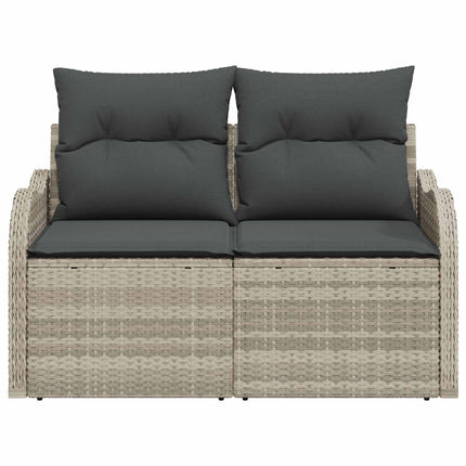 Trädgårdsoffa med kudde Ljusgrå 121 x 62 x 69cm konstrotting