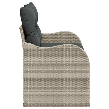 Trädgårdsoffa med kudde Ljusgrå 121 x 62 x 69cm konstrotting