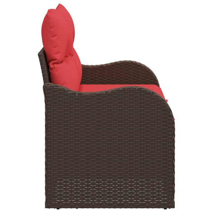 Trädgårdsoffa med kudde 121 x 62 x 69 cm konstrotting