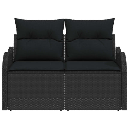 Trädgårdsoffa med kudde Svart 121 x 62 x 69cm konstrotting