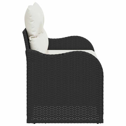Trädgårdsoffa med kudde Svart 121 x 62 x 69cm konstrotting