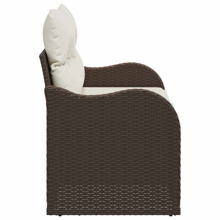 Trädgårdsoffa med kudde Brun 121 x 62 x 69cm konstrotting