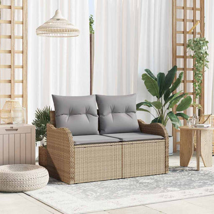 Trädgårdsoffa med kudde Beige 121 x 62 x 69cm konstrotting