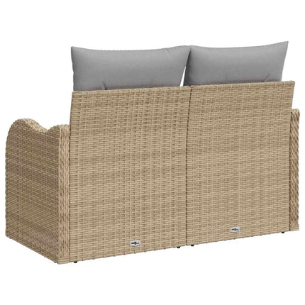 Trädgårdsoffa med kudde Beige 121 x 62 x 69cm konstrotting