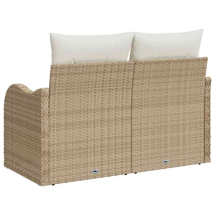 Trädgårdsoffa med kudde Beige 121 x 62 x 69cm konstrotting