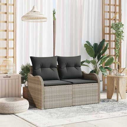 Trädgårdsoffa med kudde Ljusgrå 121 x 62 x 69cm konstrotting