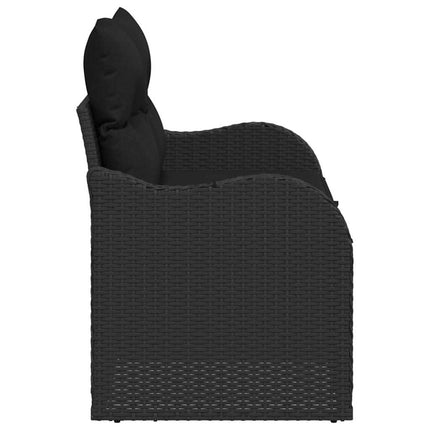 Trädgårdsoffa med kudde Svart 121 x 62 x 69cm konstrotting