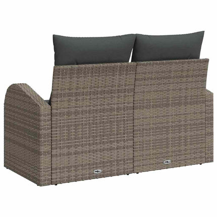 Trädgårdsoffa med kudde Grå 124 x 62 x 69 cm konstrotting