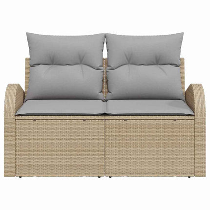 Trädgårdsoffa med kudde Beige 124 x 62 x 69 cm konstrotting