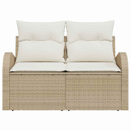 Trädgårdsoffa med kudde Beige 124 x 62 x 69 cm konstrotting