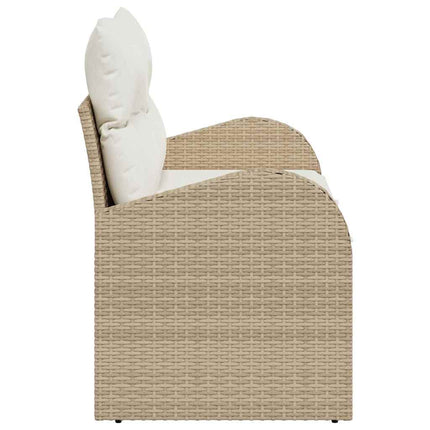 Trädgårdsoffa med kudde Beige 124 x 62 x 69 cm konstrotting