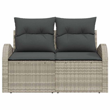 Trädgårdsoffa med kudde Ljusgrå 124 x 62 x 69 cm konstrotting