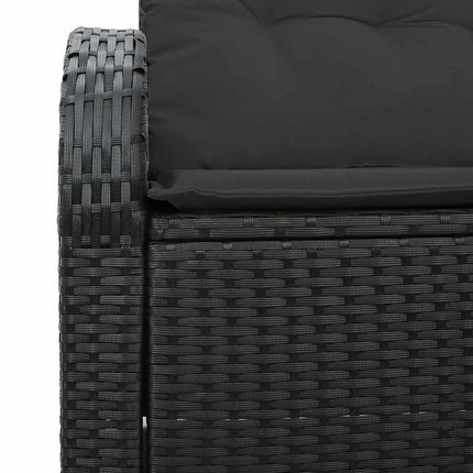 Trädgårdsoffa med kudde Svart 124 x 62 x 69 cm konstrotting