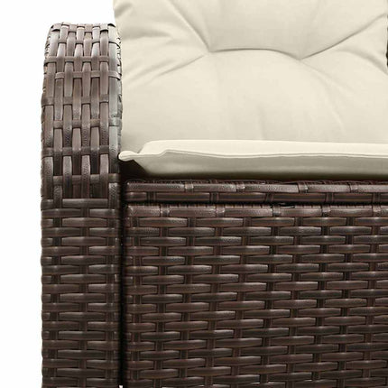 Trädgårdsoffa med kudde Brun 124 x 62 x 69 cm konstrotting