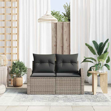 Trädgårdsoffa med kudde Grå 124 x 62 x 69 cm konstrotting