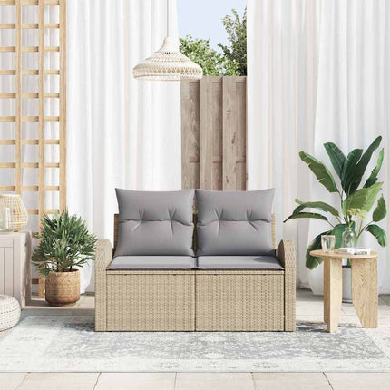 Trädgårdsoffa med kudde Beige 124 x 62 x 69 cm konstrotting