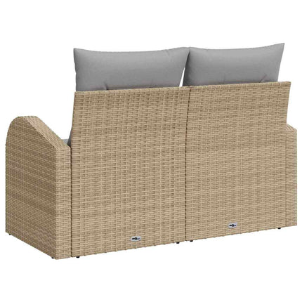 Trädgårdsoffa med kudde Beige 124 x 62 x 69 cm konstrotting