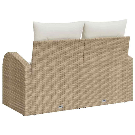 Trädgårdsoffa med kudde Beige 124 x 62 x 69 cm konstrotting