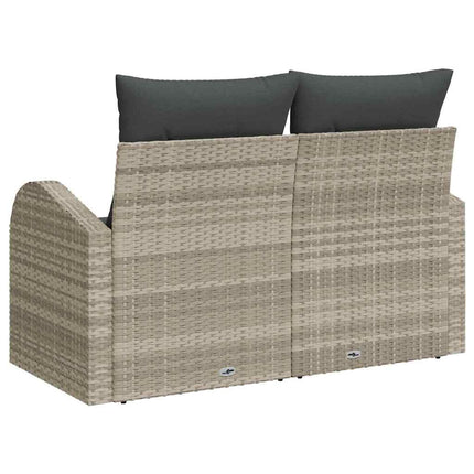 Trädgårdsoffa med kudde Ljusgrå 124 x 62 x 69 cm konstrotting