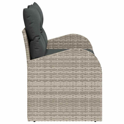 Trädgårdsoffa med kudde Ljusgrå 124 x 62 x 69 cm konstrotting