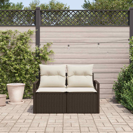 Trädgårdsoffa med kudde 120 x 62 x 69 cm konstrotting