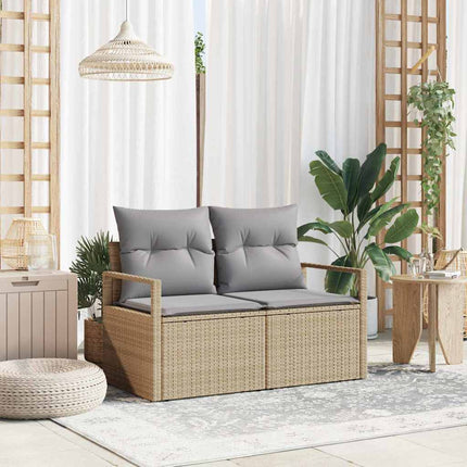 Trädgårdsoffa med kudde 120 x 62 x 69 cm konstrotting