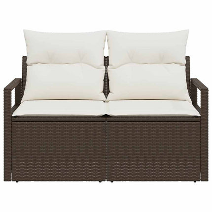Trädgårdsoffa med kudde 120 x 62 x 69 cm konstrotting