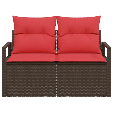 Trädgårdsoffa med kudde 120 x 62 x 69 cm konstrotting
