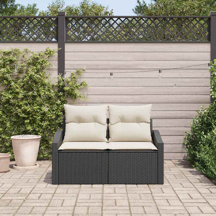 Trädgårdsoffa med kudde 123 x 62 x 69 cm konstrotting