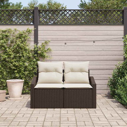 Trädgårdsoffa med kudde 123 x 62 x 69 cm konstrotting