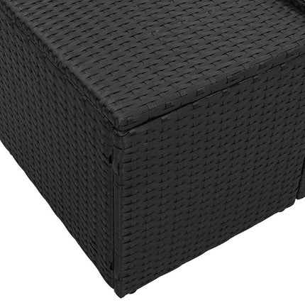 Trädgårdsoffa med kudde Svart 184 x 62 x 69 cm konstrotting