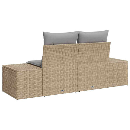 Trädgårdsoffa med kudde Beige 184 x 62 x 69 cm konstrotting