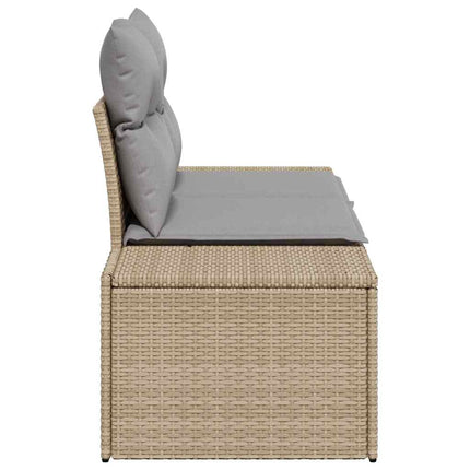 Trädgårdsoffa med kudde Beige 184 x 62 x 69 cm konstrotting