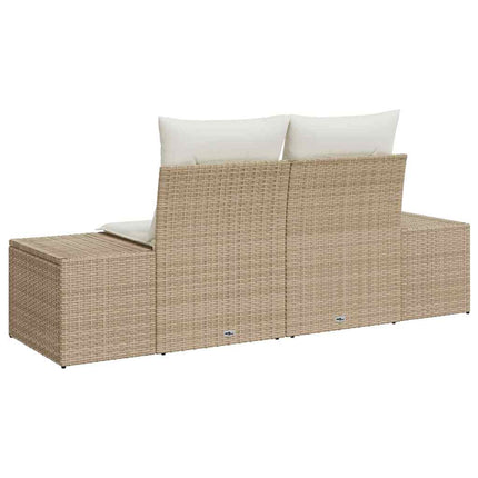 Trädgårdsoffa med kudde Beige 184 x 62 x 69 cm konstrotting