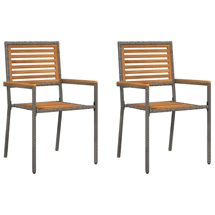 Trädgårds stapelbara stolar 2 pcs Brun och Grå 54 x 56 x 90 cm