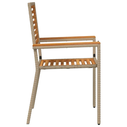 Trädgårds stapelbara stolar 2 st Brun och beige