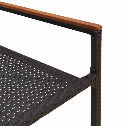 Trädgårds stapelbara stolar 2 pcs Svart och Brunt