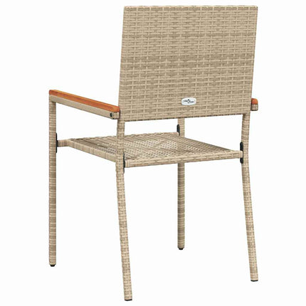 Trädgårds stapelbara stolar 2 pcs Kräm och brun 54 x 56 x 90 cm