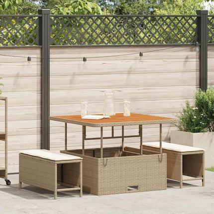 Trädgårdsmöbelset Beige konstrotting