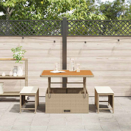 Trädgårdsmöbelset Beige konstrotting