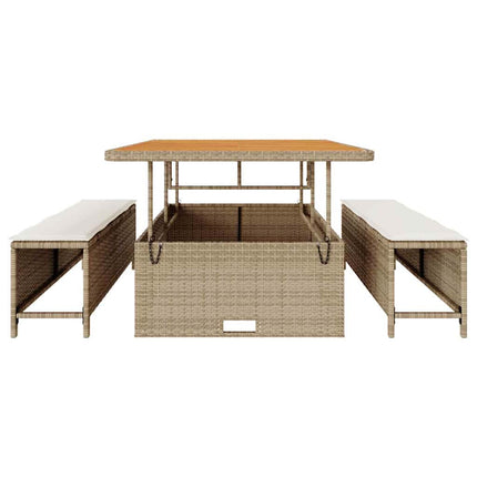 Trädgårdsmöbelset Beige konstrotting