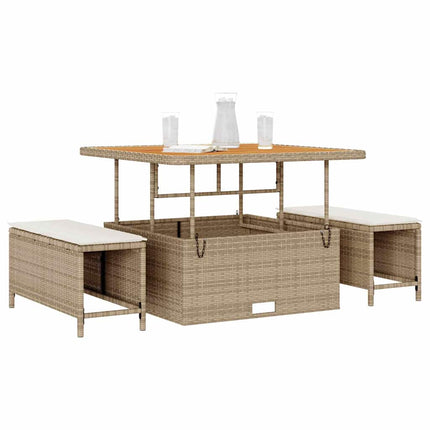 Trädgårdsmöbelset Beige konstrotting