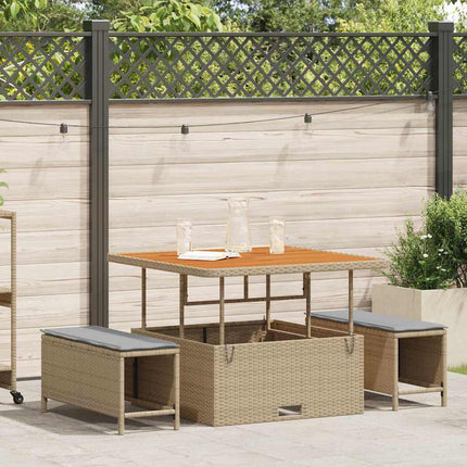 Trädgårdsmöbelset Beige konstrotting