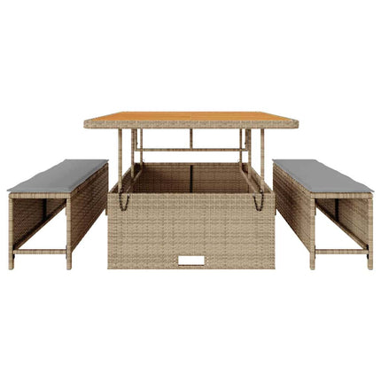 Trädgårdsmöbelset Beige konstrotting