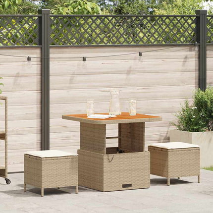 Trädgårdsmöbelset Beige konstrotting