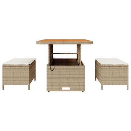 Trädgårdsmöbelset Beige konstrotting