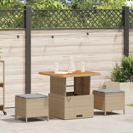 Trädgårdsmöbelset Beige konstrotting