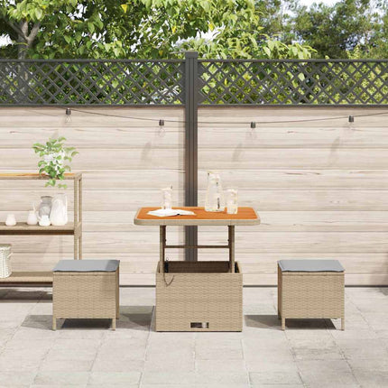 Trädgårdsmöbelset Beige konstrotting